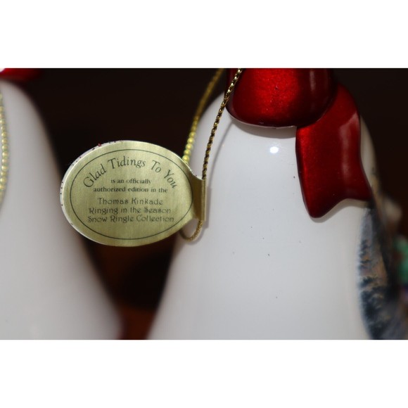Thomas Kinkade Ringing in Holiday Christmas Bell Ornaments With Snowmen LOT#5 - Picture 10 of 13